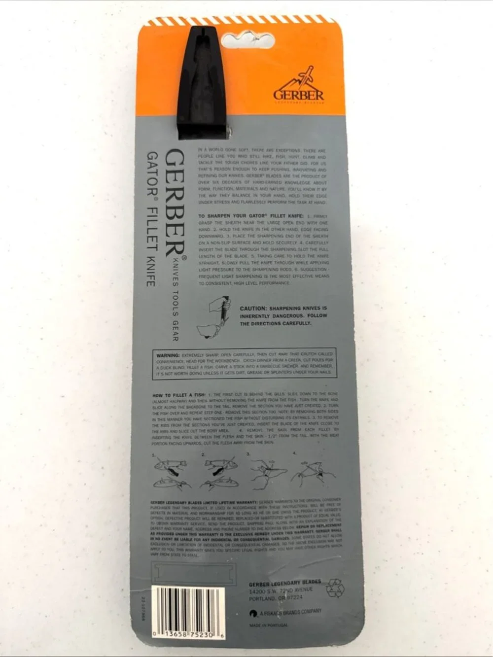 Gerber Gator Fillet Knife Slip Resistant Handle 7.5